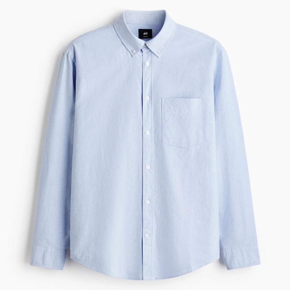 H&M Pale Blue Button-Down Oxford Shirt